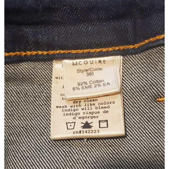 McGuire Mid-Rise Flare Leg Denim Jeans Button Fly Stretch Pockets Women Size 29 - Picture 4 of 4